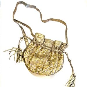 Vintage Viva Bags of California all
Leather Drawstring Handbag